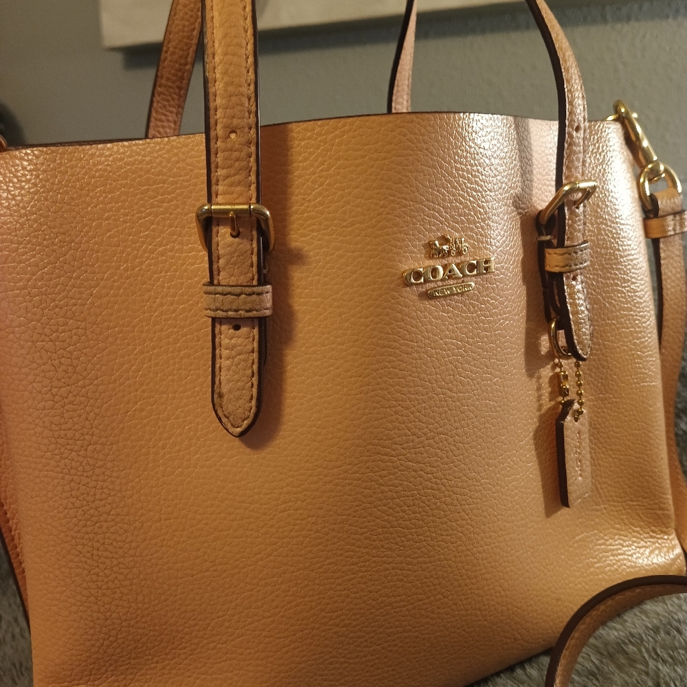 Coach Mollie 25 Tote Bag in Peach/Light Pink - Picture 9 of 11